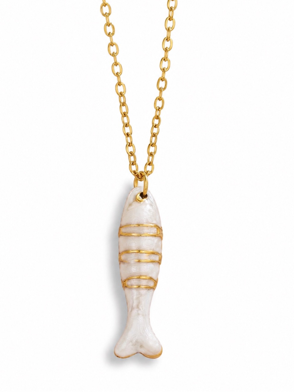 New! Coastal Gold Fish Sardine Necklace NWOT